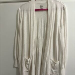 NIC+ZOE Cream Open-Front Knit Cardigan